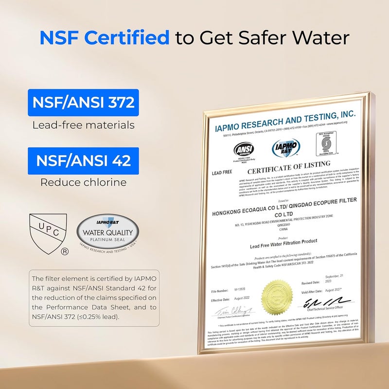 Waterdrop 2.25G Gravity Water Filter System, NSF/ANSI 42&372 Standard, Stainless Steel System with 2 Carbon Filters, Reduces 99% of Lead and Chlorine for Home, Camping, Emergencies, King Tank, Blue - Image 4